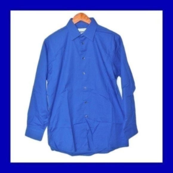 Calvin Klein Blue Button Down Shirt Regular Fit 15 - Picture 1 of 7